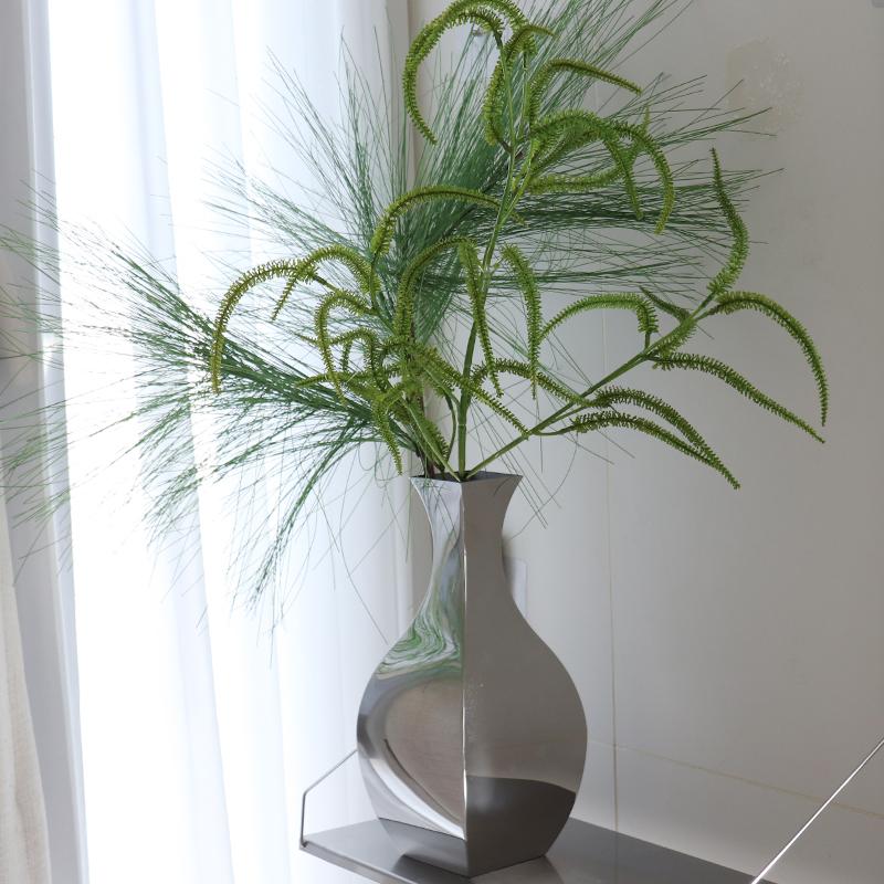 Silver Stainless Steel Mirror Vase Metal Handicrafts Flower Arrangement Accessories Flower Vase Home Decoration Accessories