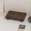 Wood Tray Pedestal Stand Wooden Vanity Hands Soap Scented Candle Storage Holder Tray Kitchen Seasoning Holder Home Decor
