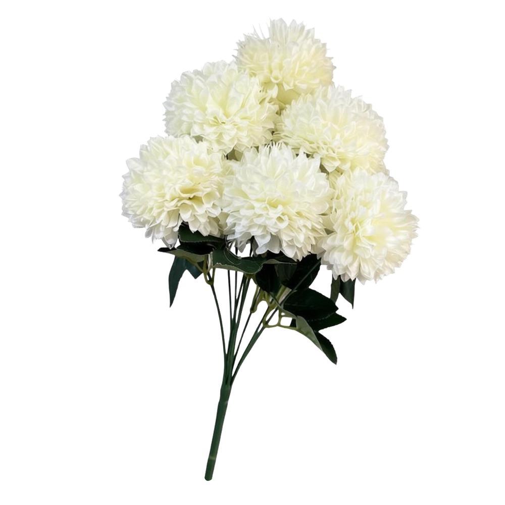 

9 Heads Artificial Dandelion Bouquet Silk Cloth DIY Floral Materials Chrysanthemum Bunch Realistic Soft Simulation Flowers белый