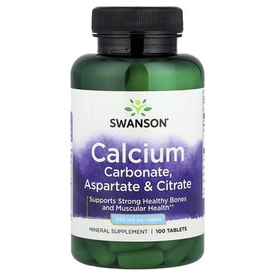 Calcium Carbonate, Aspartate and Citrate, 500Mg, 100 Tablets