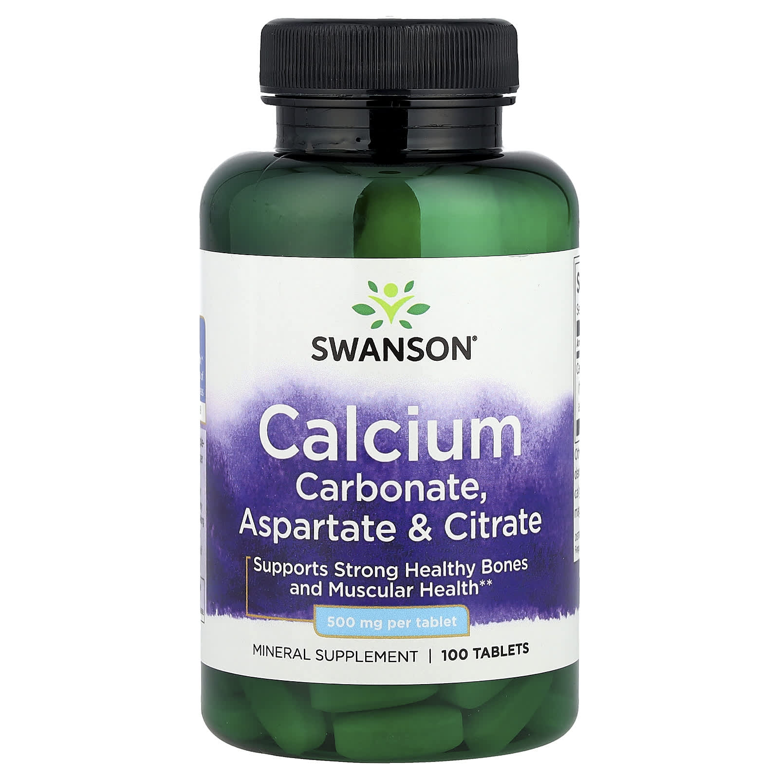 

Calcium Carbonate, Aspartate and Citrate, 500Mg, 100 Tablets