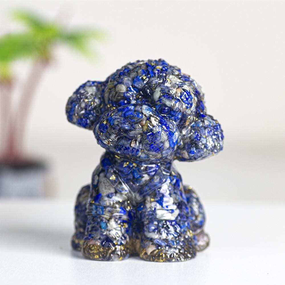 Figurine Chien Teddy Art Résine Décoration Cristal Pour Cadeau Et Décoration Intérieure