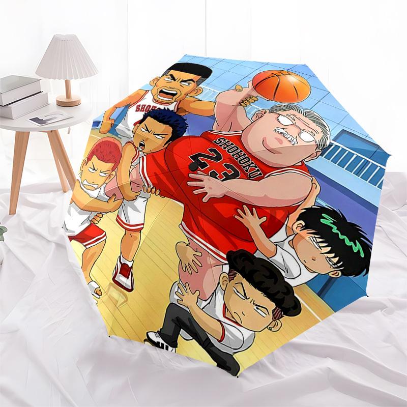 

1pc SHOHOKU Basketball Team Auto Open Close Umbrella - Portable 3-Fold Design with 8-Bone Iron Frame, Outdoor Umbrella, Perfect Gift for Fans, Travele