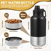 32oz 3-in-1 Portable Dog Water Bottle With 2 Bowls, Leak-proof Travel Water Dispenser For Walking And Hiking