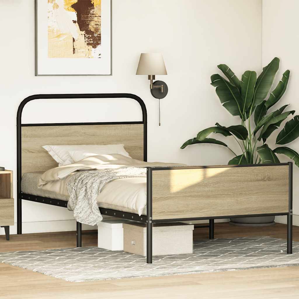 Vidaxl Letto Senza Materasso, 100X190 Cm, Rovere Sonoma