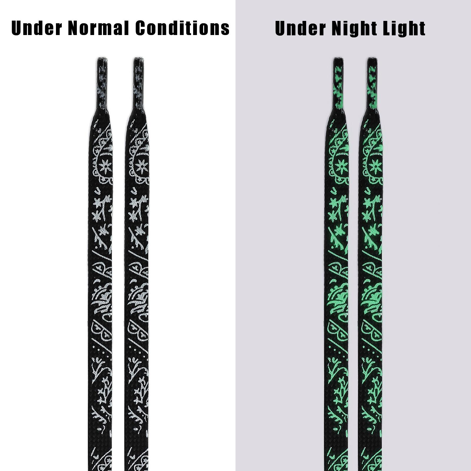 

1 пара светящихся шнурков для обуви, качественные флуоресцентные шнурки для кроссовок, плоские шнурки, ночные светящиеся шнурки для обуви, шнурки 120/140/160 см 120cm