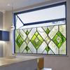 Abnehmbare Retro Europäische Fensterfolie Grüne Blätter PVC Statisch Haftende Folie DIY Bunter Glasaufkleber Heimdekoration