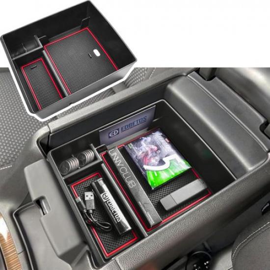 Center Console Organizer Tray Compatible with Accessories 2017-, Armrest Red