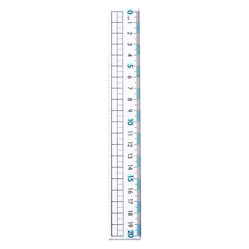 Children's Anti-Myopia Grid Ruler: 20cm Transparent Plastic with 15cm Wavy Line