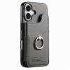 For iPhone 17 Case with Card Holder Kickstand Leather + TPU + PC Phone Cover