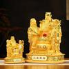Fengshui Golden Resin God of Wealth Sculpture Decoration Home Livingroom Table Figurine Ornaments Hotel Villa Statue Accessories