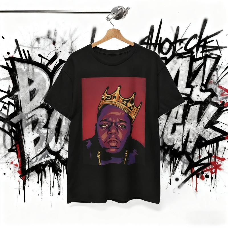 2025Summer Hip-hop Retro Music Rapper 90s Streetwear Style Men's and Women's Pure Cotton Printed Large-sized Breathable T-shirts