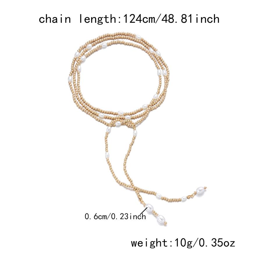 Luxury Aesthetic Hip Hop Irregular CCB Pearl Strand Necklace Fashion Y-Shaped Round Tassel Choker