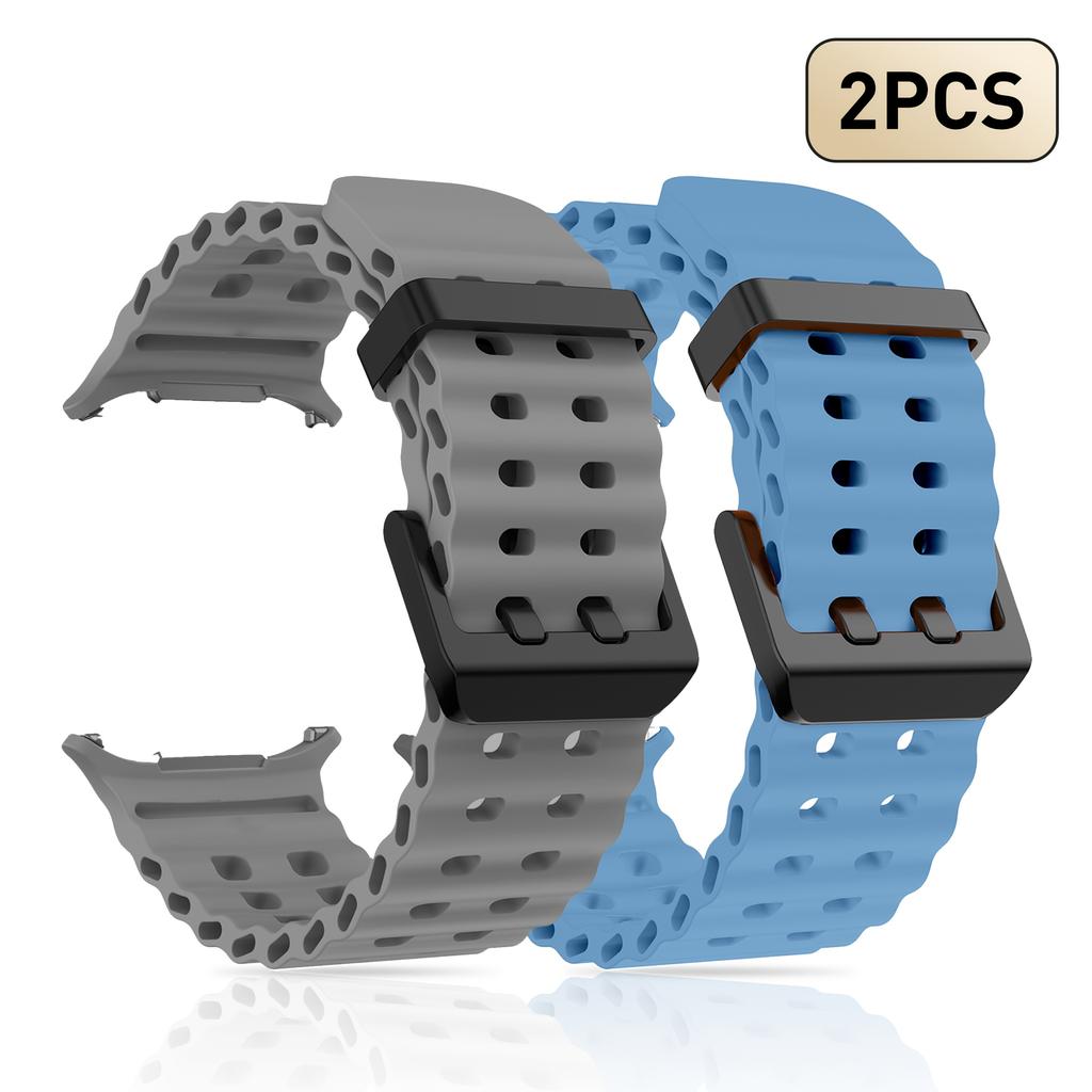 2pcs Silicone Watch Bands for Samsung Galaxy Watch Ultra 47mm, Square Hole Design, Multi-Color, Perfect Compatibility, Smartwatc