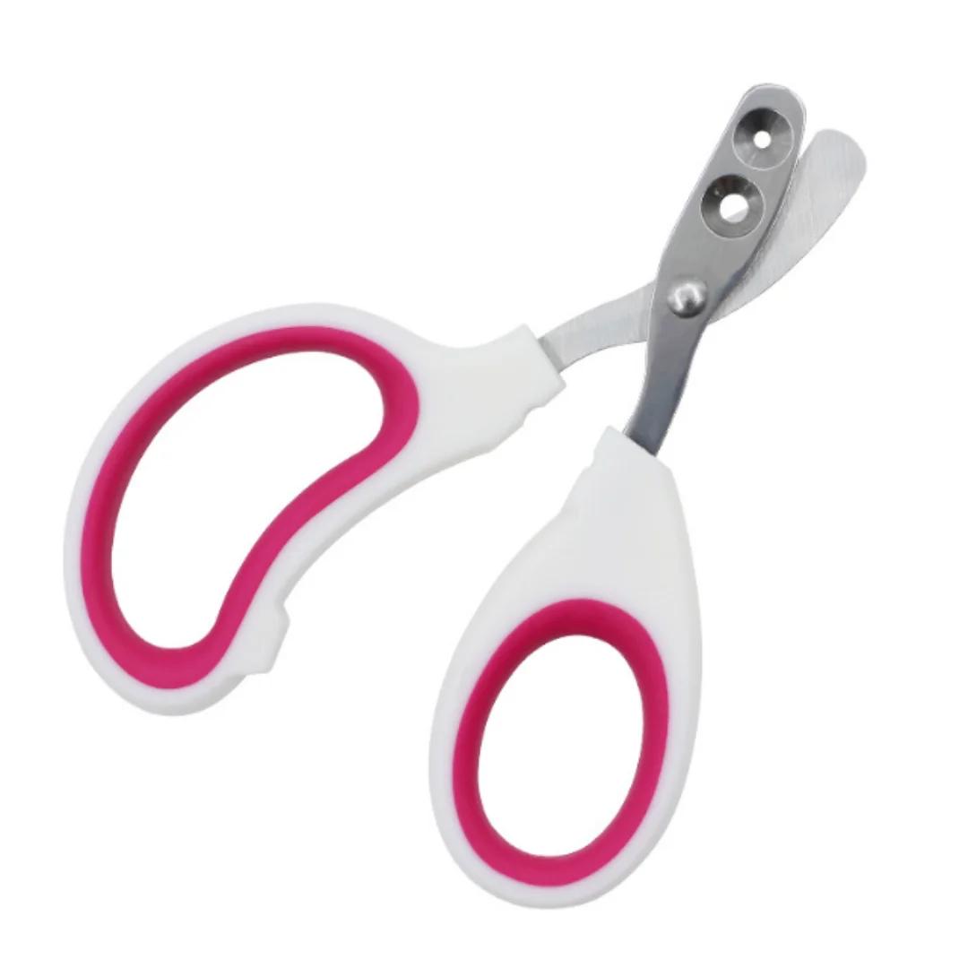 

1pc Pet Stainless Steel Scissor Nail Clipper Prevent bleeding and accidental injury with circular hole For Cats And Dogs Beauty червоний