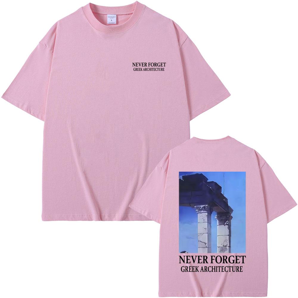 NON DIMENTICARE L'ARCHITETTURA GRECA Maglietta Uomo Donna Moda Vintage Manica Corta T-shirt Maschile Casual Magliette Oversize Streetwear