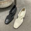Ladies Shoes On Sale 2024 Fashion Slip On Women's Flats Spring Square Toe Solid Elastic Fabric Casual Concise Women's Flat Shoes