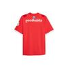 Puma Polo Letter Fitted Short Sleeve Soccer Jersey Women Tops Red 770578-01