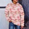Men's Valentine's Day Print Faux Sweater, Crewneck Sweatshirt, Loose Long-sleeved Top
