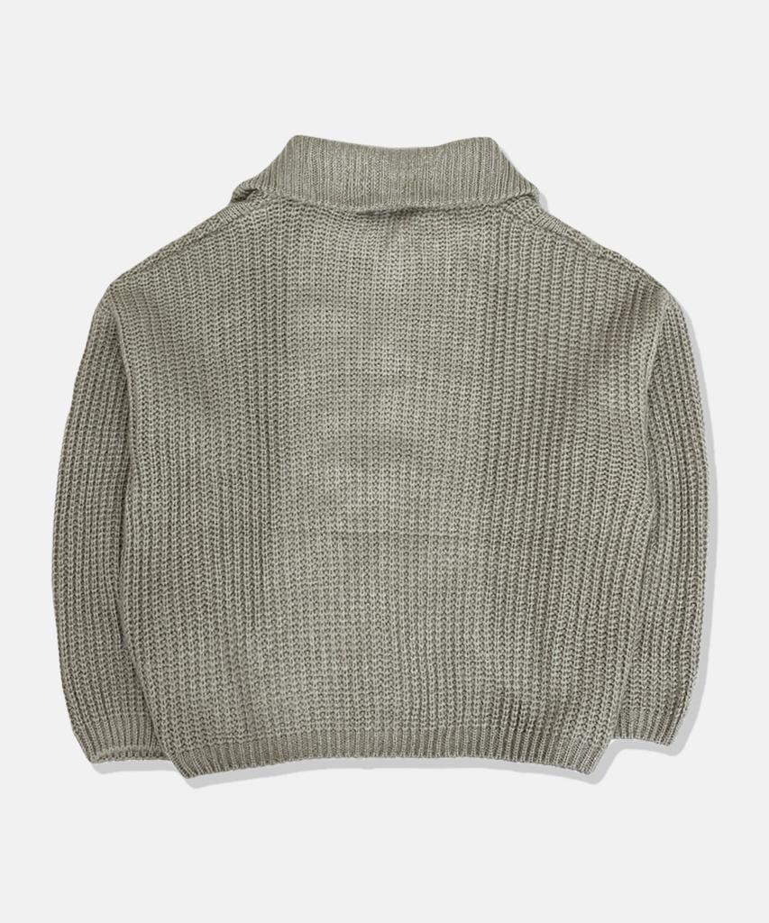 CHICKS Tells High-Neck Knit Zip-Up Melang Beige