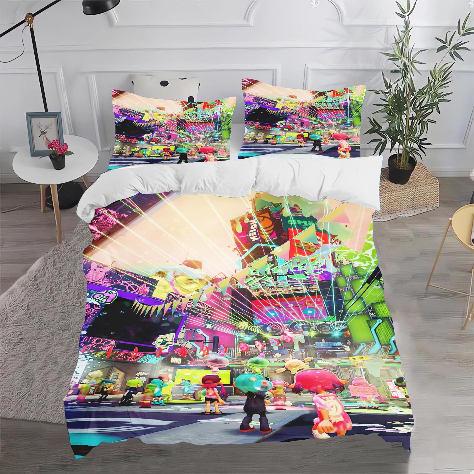 

Game, Splatoon, Anime 100% Polyester Bedding Set Duvet Cover Set Printed Cartoon Home Decor 135x200cm