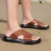 Fashion Fashion Outdoor Thick Soled Designer Men Slippers Leather Breathable Cool Ultralight Summer Men Non Slip Comfort Beach Slippers