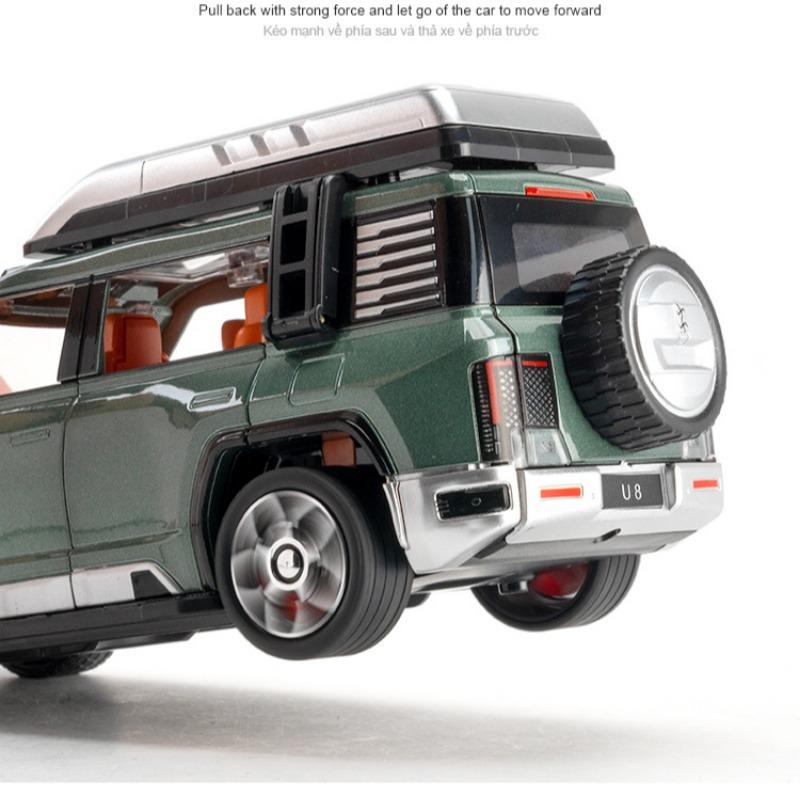 1/24 BYD Yangwang U8 SUV Alloy Car Model Diecast Metal Toy New Energy Off-Road Vehicles Car Model Sound and Light Children's Gift