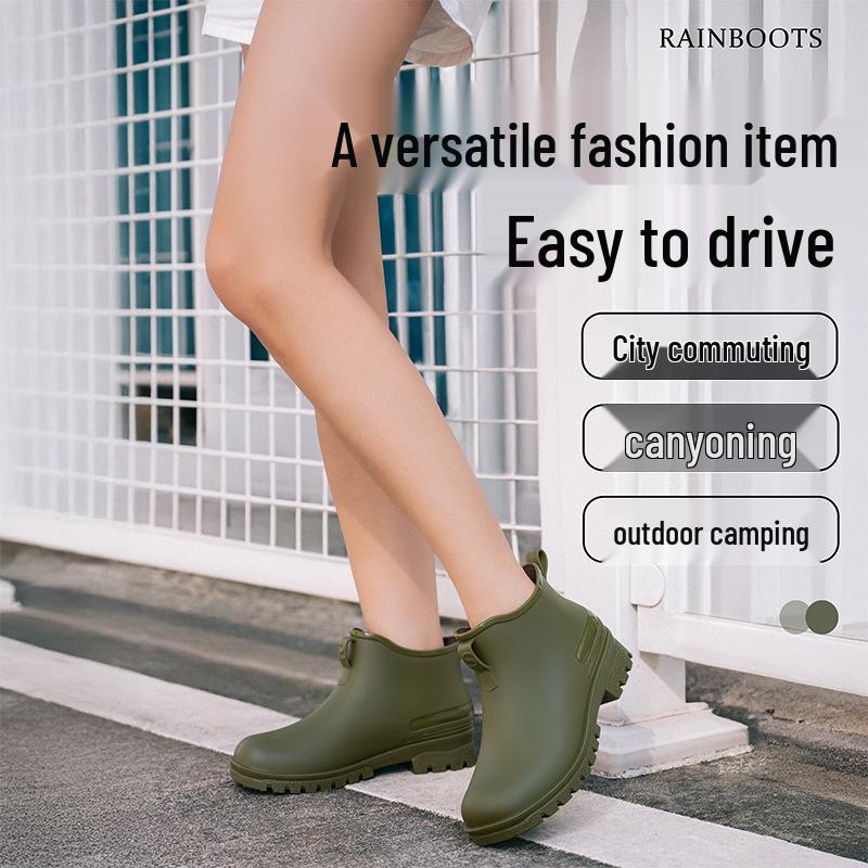 Modische Unisex Kurze Regenstiefel mit Samt, Rutschfestem, Wasserdichtem Design für Damen