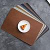 Bowl Holder Mat Faux Leather Placemat Waterproof Heat-Resistant Non-slip Heat Insulation Dishwasher Coffee Stain Prevention Safe Rectangle Dining