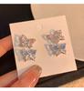 Women Elegant Crystal Butterfly Ear Stud Earrings