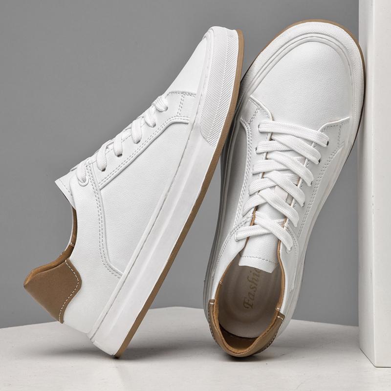 Fashion New Designs Men's Genuine Leather Casual Shoes Leisure Walk Male Skateboard Footwear Versatile Vulcanize Shoes Tenis Masculino