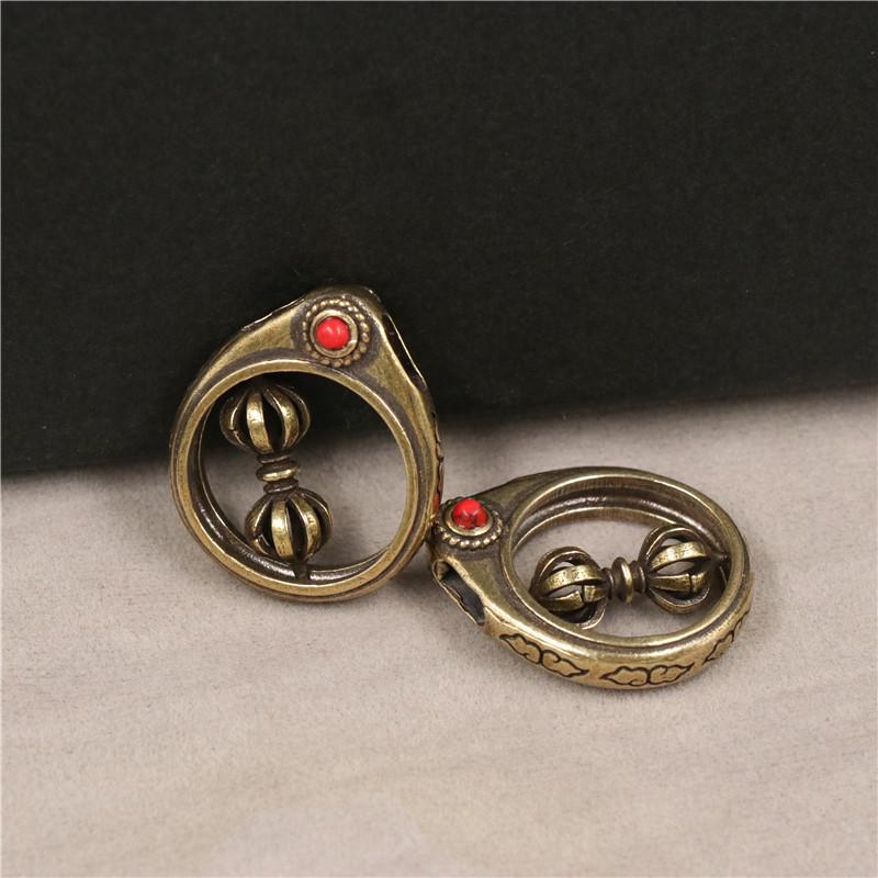 Ethnic Tibetan Buddhist Vajra Rotating Pendant Charm Religious Decoration Blessing Amulet Protection Amulet,Brass Hanging Pestle