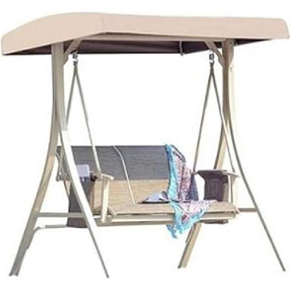 Classic Red Porch Swing Canopy Replacement, 2-3 Seat Waterproof Fabric Swing Canopy, 191*120*18/23cm