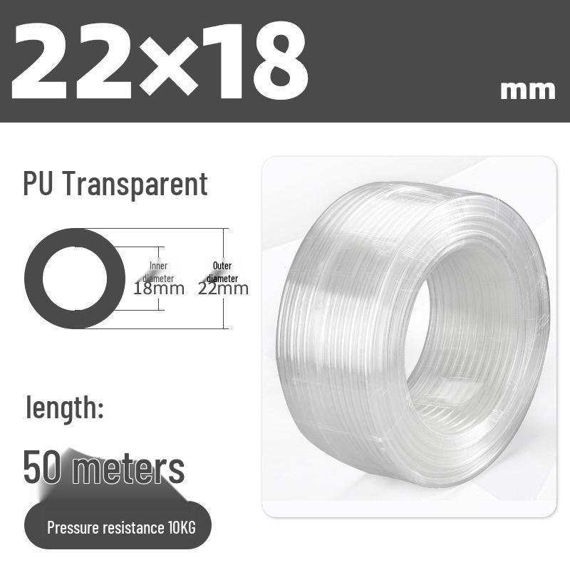 Transparent PU Air Hose for Compressors: Sizes 3-22mm