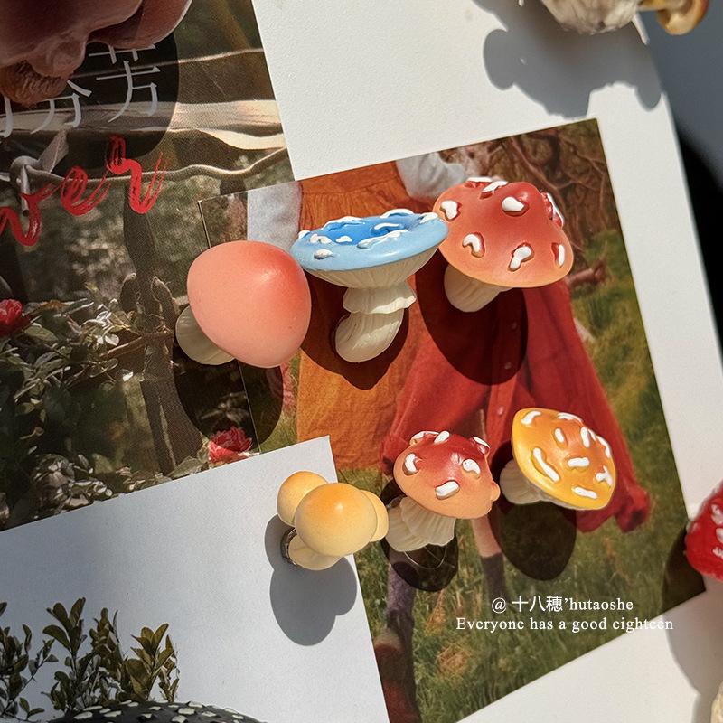 6 шт. Милые грибы Креативное 3D Украшение Креативное Украшение для Холодильника