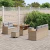 Garden Sofa Set 8 pcs Beige Poly Rattan
