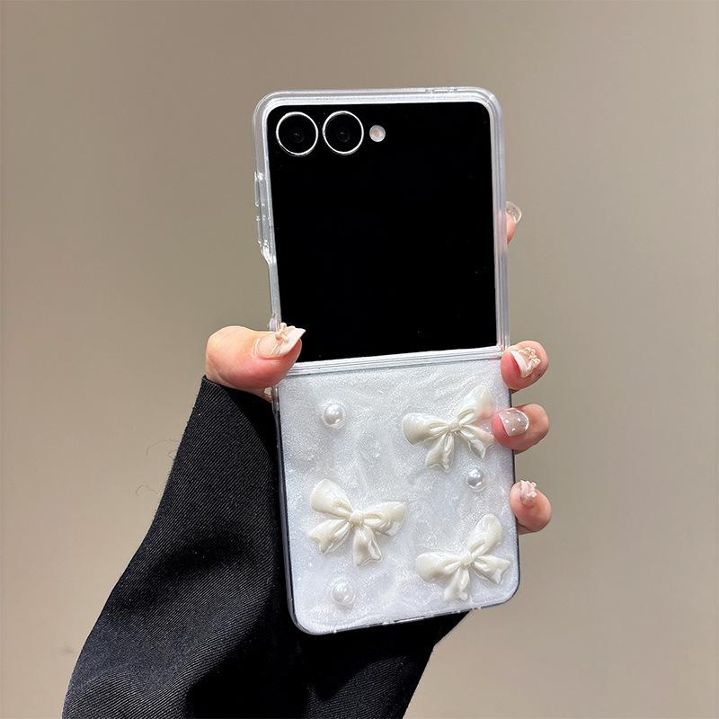 Small Fresh Bow Phone Case For Samsung Zflip7 Flip Folding Zfold6 Girl Creative Protective Case