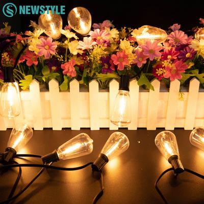 ST38 String Lights Outdoor Garland Connectable Shatterproof Waterproof Plastic LED Bulb Dimmable Patio Garden Decor Fairy Lighst