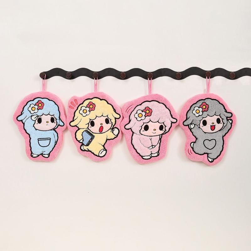 Sheep Shaped Hand Towel Handkerchief Kitchen Towels Super Absorbent Towel Hanging Cleaning Cloth Bathroom Kitchen Accessories