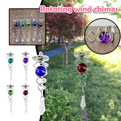Stainless Steel Rotating Wind Chimes Single Spiral Garden Decoration Wind Chimes