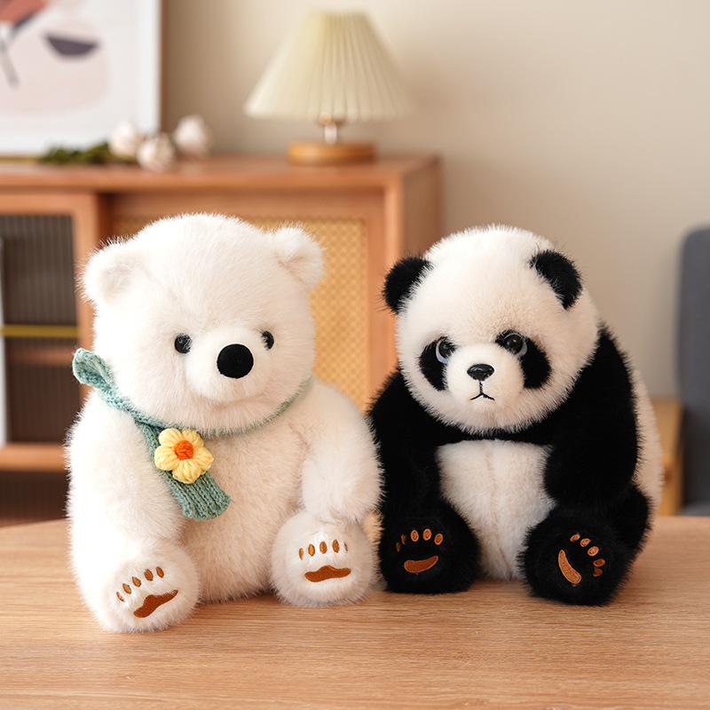Niedlicher Nationaltier Riesenpanda Eisbär Puppe Plüschtier Simulation sitzende Panda-Puppe Kinder Geburtstagsgeschenk