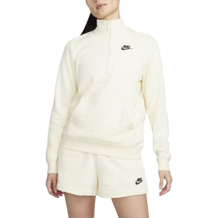 Nike Sweatshirts Women's Coconut Milk Crew Neck Moderate Regular DQ5474-113