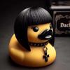 Duckieville Resin Duck Craft Figure Toys Punk Gothic Duck Desk Black Decoration