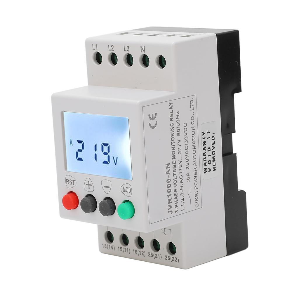 LCD 3-Phasen 4-Leiter Spannungsüberwachungsrelais Unterspannung Überspannungsschutzrelais 115?277VAC