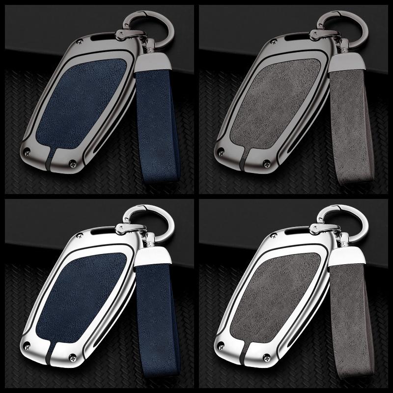 Zinc Alloy Leather Car Key Case Cover Fob Protector Shell For Mg Zs Ev Mg6 Ezs Hs Ehs For Roewe Rx5 I6 I5 Rx3 Rx8 Erx5