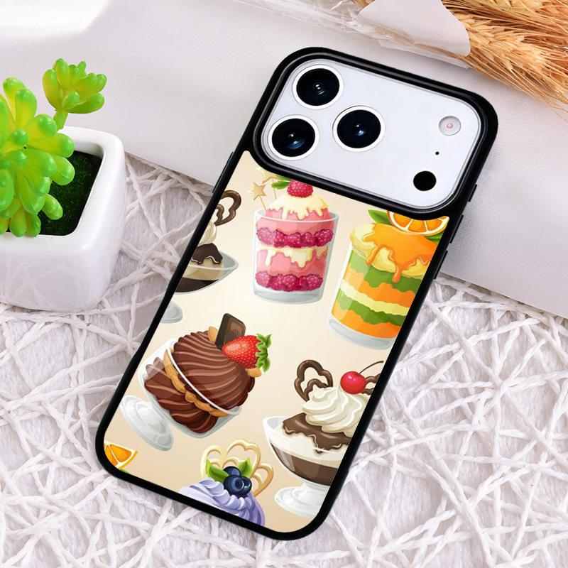 Cake Art Fancy Desert Phone Case for iPhone 17 Air 16 15 11 12 14 13 Pro Max Shockproof Cover