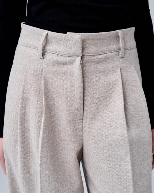 Odeupeulejenteu Lumina Pleated Herringbone Pants