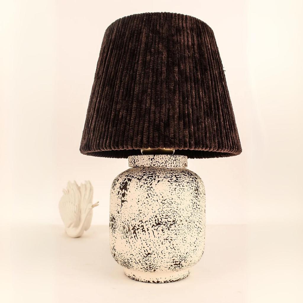 Limaces Seramik Abajur Krem Kahve