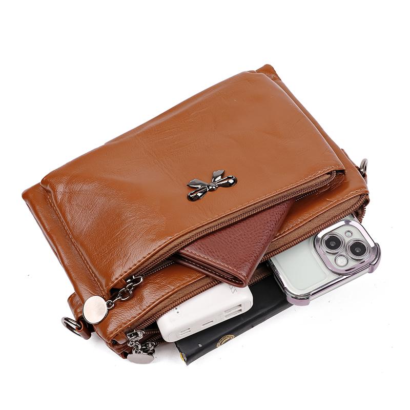 Messenger Bag Middle-aged Mother Bag Soft Leather Women's Bag Shoulder Bag