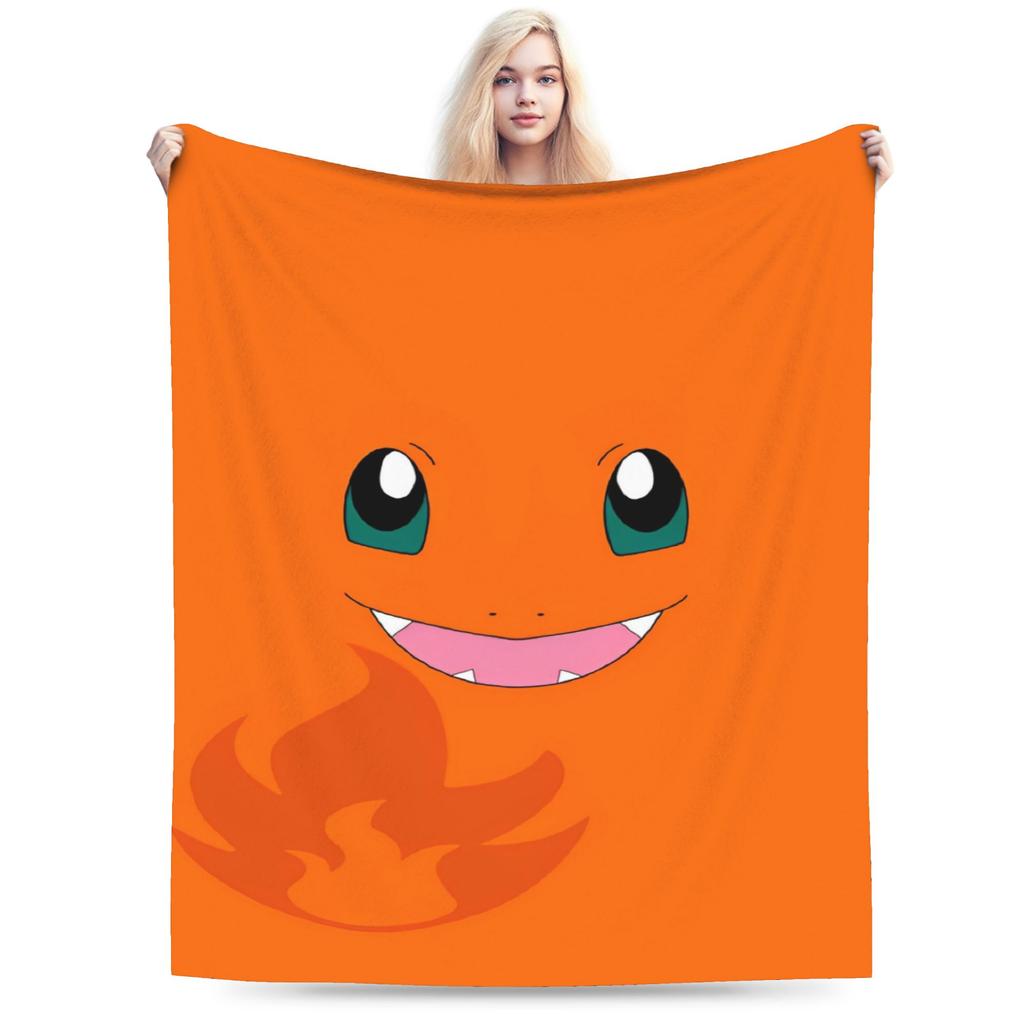 Funny 3D Pikachu Dotted Face Blanket Pokemoned Travel Flannel Bedding Throws For Living Room Soft Warm Quality Bedspread Gift